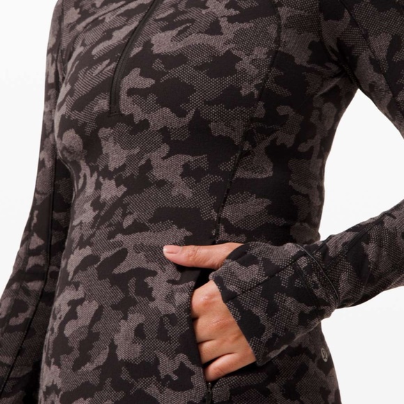 Lululemon Run Briskly 1/2 Zip (Heritage Camo Jacquard Black Lunar Rock) - Picture 5 of 12